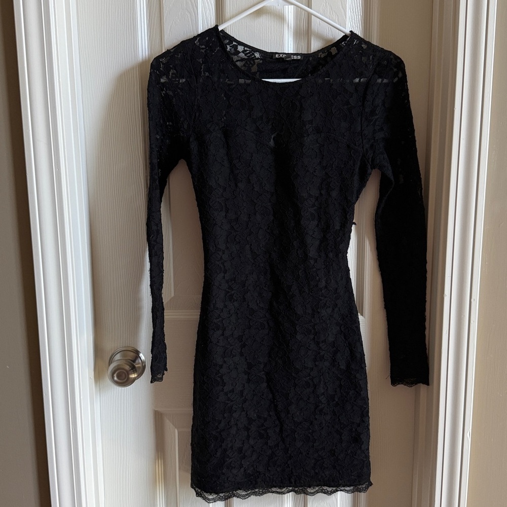 Express Black Lace Top